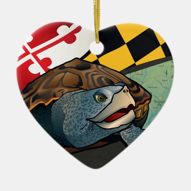 Citizen Terrapin, Maryland's Turtle Ceramic Tree Decoration (Front)