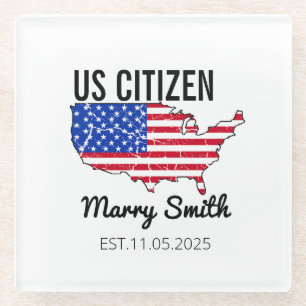 Citizenship Day American – Proud to Be an America Glass Coaster