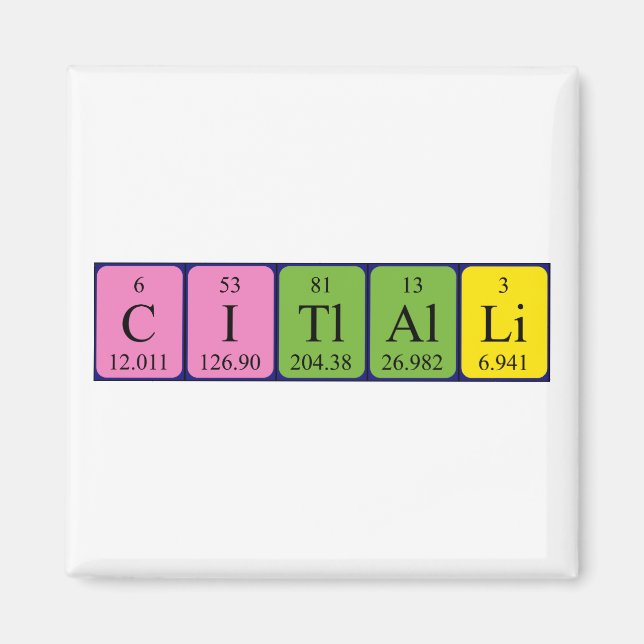 Citlalli periodic table name magnet (Front)