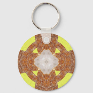 Citrine Cross Design! Key Ring