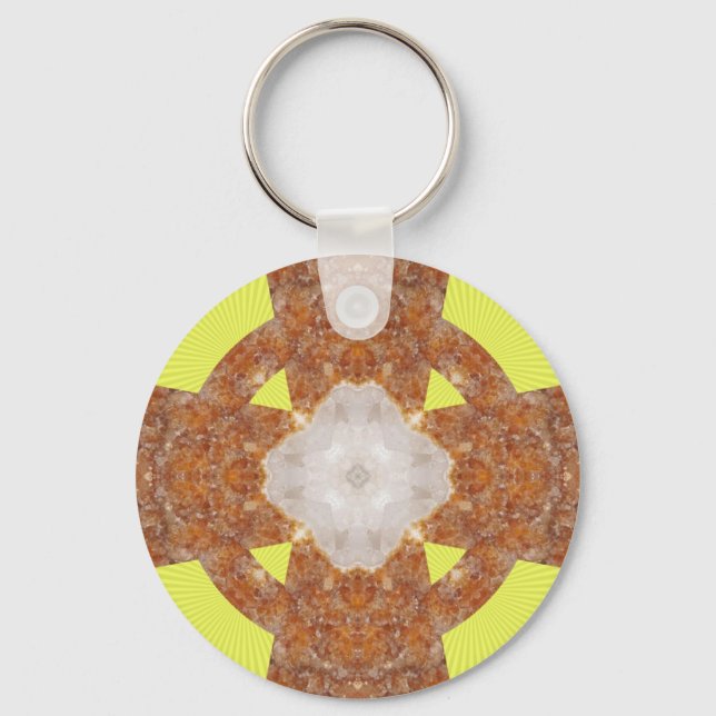 Citrine Cross Design! Key Ring (Front)