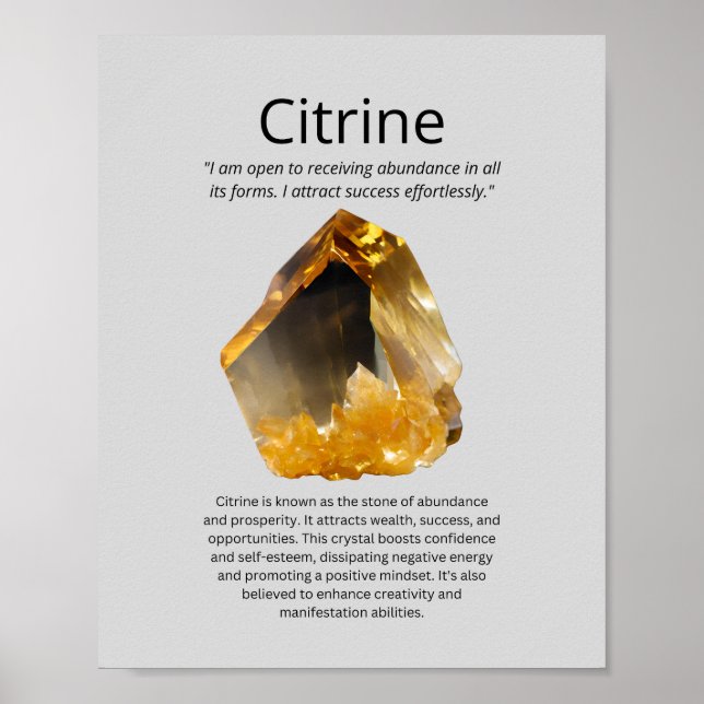 Citrine Crystal Meaning Poster (Front)