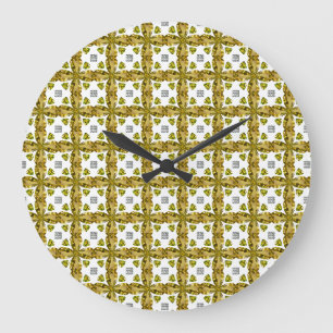 Citrine Diamond Colour Art, Yellow Large Clock