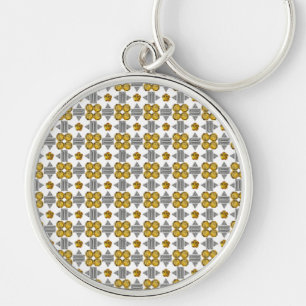 Citrine Diamond Gemstone Art, Yellow Key Ring