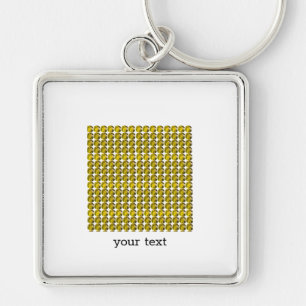 Citrine Gemstone Art, Yellow Key Ring