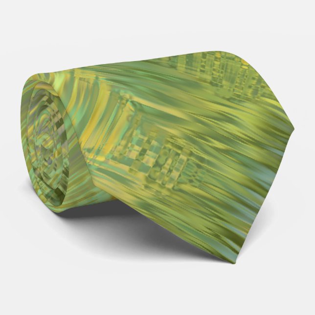 Citrine Yellow Glassy Texture Tie (Rolled)
