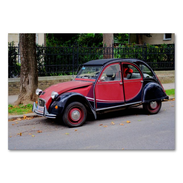 Citroen 2 CV Charleston Table Number (Front)