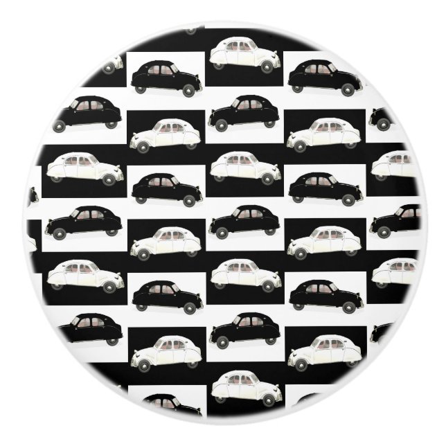 Citroen 2 CV Tiled Pattern Ceramic Knob (Front)