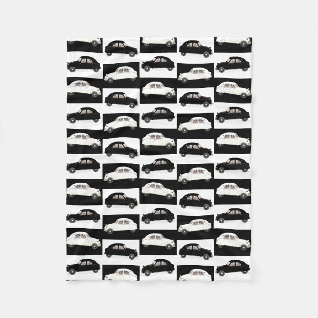 Citroen 2 CV Tiled Pattern Fleece Blanket (Front)
