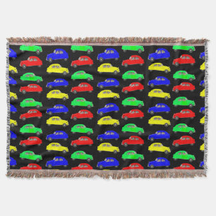 Citroen 2 CV Tiled Pattern Throw Blanket