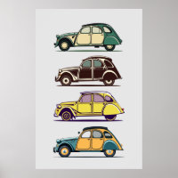 Citroen 2 cv vintage automobile collection Poster