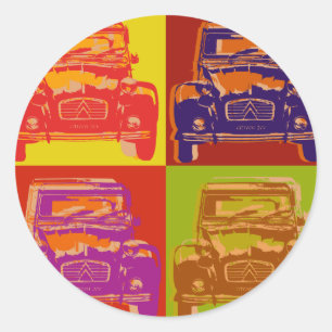 Citroen 2CV 1 Classic Round Sticker