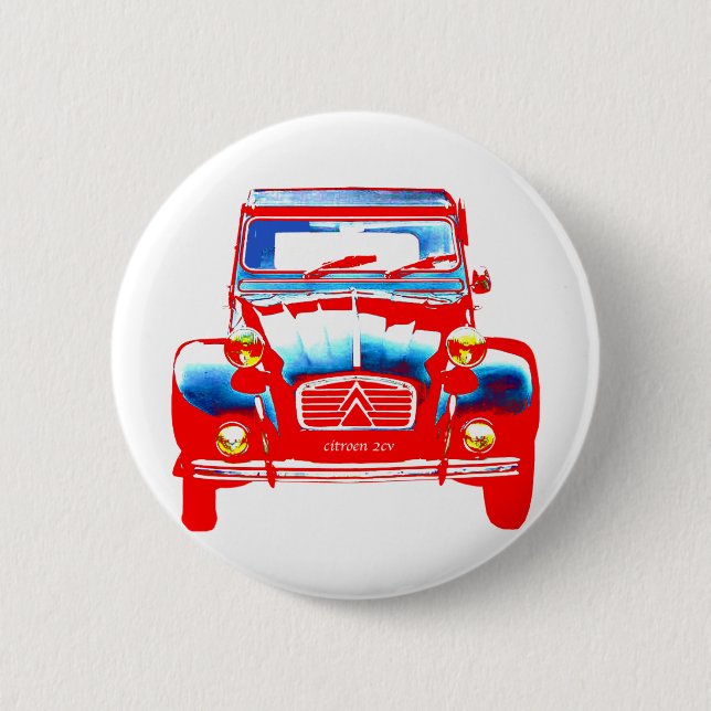 Citroen 2CV 2 6 Cm Round Badge (Front)