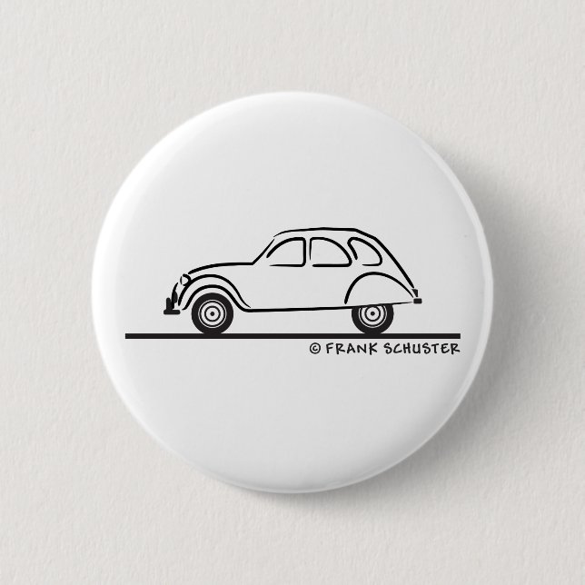 Citroen 2CV 6 Cm Round Badge (Front)