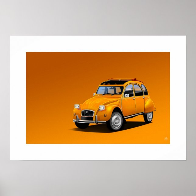 Citroen 2CV  Poster Illustration (Front)