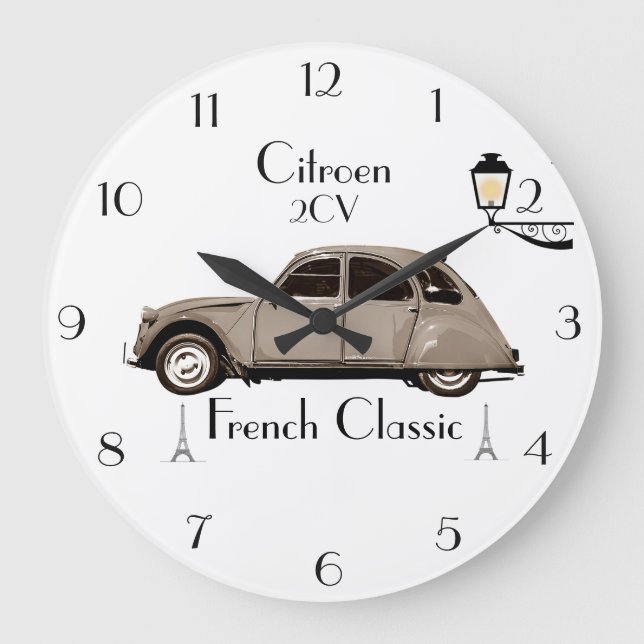 Citroen 2CV Retro Wall Clock (Front)