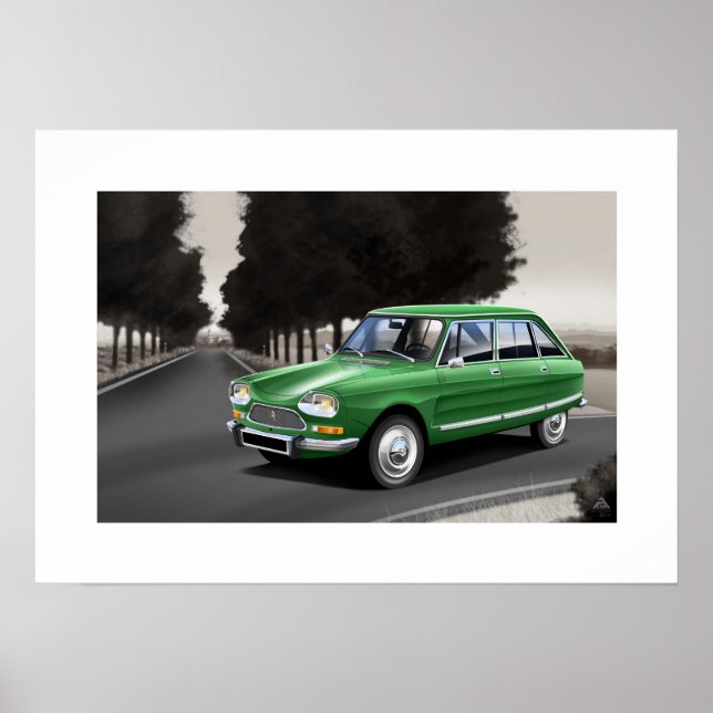 Citroen Ami 8 Poster Illustration (Front)