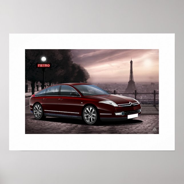 Citroen C6 Poster Illustration (Front)