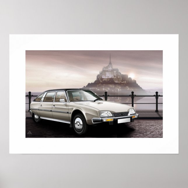 Citroen CX Prestige Poster Illustration (Front)