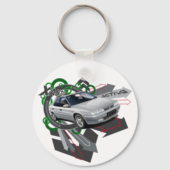Citroen Xantia Activa Illustrated Key ring (Front)