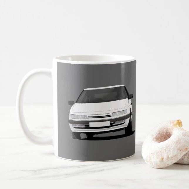 Citroën XM in white - two images per Coffee Mug (With Donut)