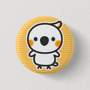 Citron-crested cockatoo 3 cm round badge