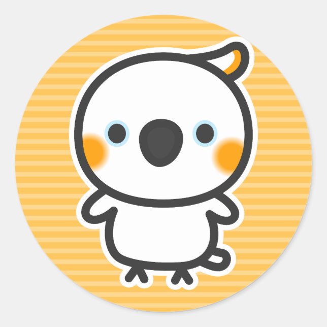 Citron-crested cockatoo classic round sticker (Front)
