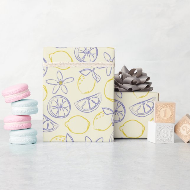 Citron Doodle Pattern Wrapping Paper Roll (Baby Shower)
