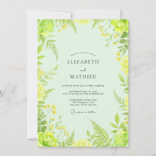 Citron Fern Wedding Invitation