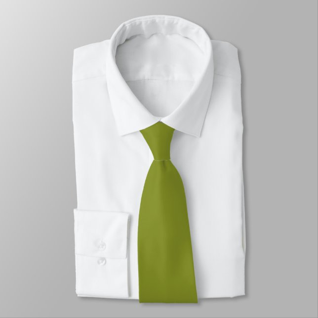 Citron Green Modern Solid Colour     Tie (Tied)