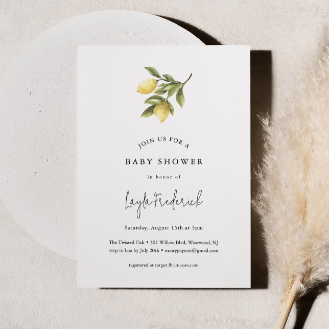 CITRON Lemon Baby Shower Invitation (Creator Uploaded)