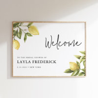 CITRON Lemon Bridal Shower Welcome Sign Poster