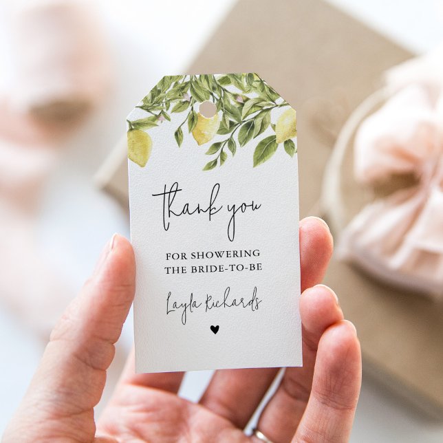 CITRON Lemon Citrus Bridal Shower Favour tag (Creator Uploaded)