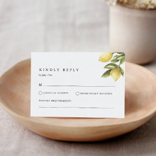 CITRON Lemon Citrus RSVP Enclosure Card