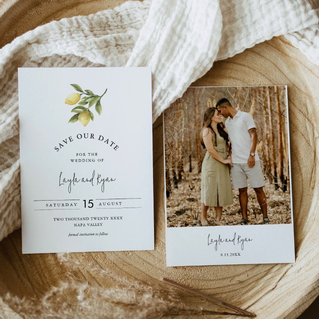 CITRON Lemon Save the Date Photo Card (Creator Uploaded)