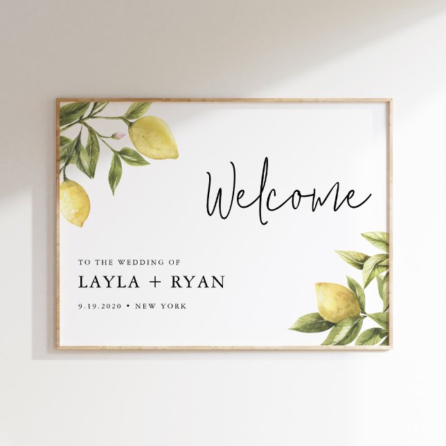 CITRON Lemon Wedding Welcome Sign Poster (Creator Uploaded)