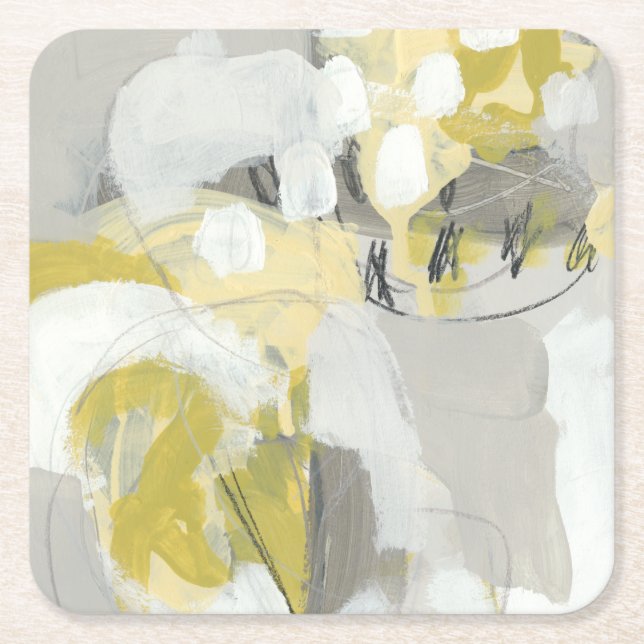 Citron Mist Square Paper Coaster (Front)