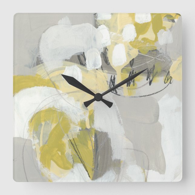 Citron Mist Square Wall Clock (Front)