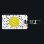 Citron Monogram Black and White Dalmatian Spots Luggage Tag<br><div class="desc">This modern pattern of Dalmatian like spots is on trend and a very cool way to add animal print to your life,  personalise this luggage tag with a monogram and custom address text. ©2014 all rights reserved.</div>