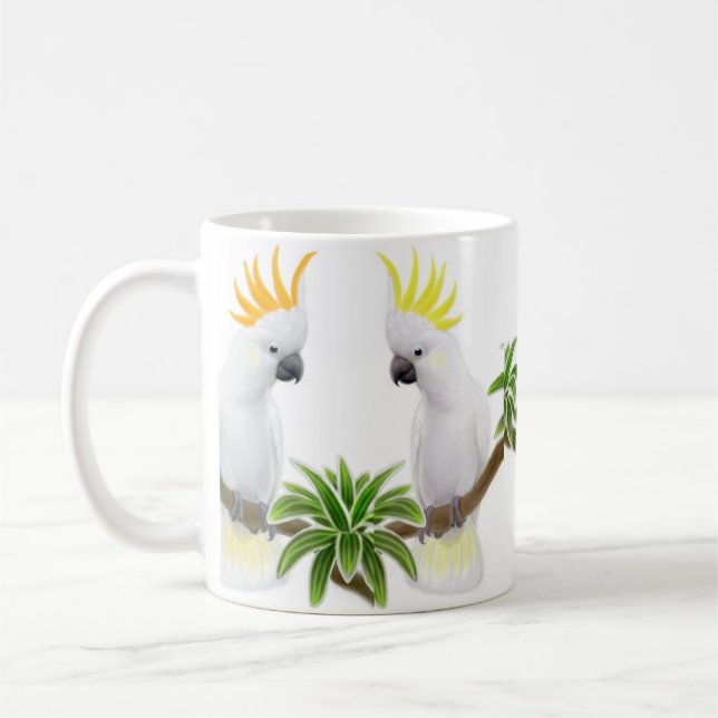 Citron & Sulphur Cockatoos Mug (Left)