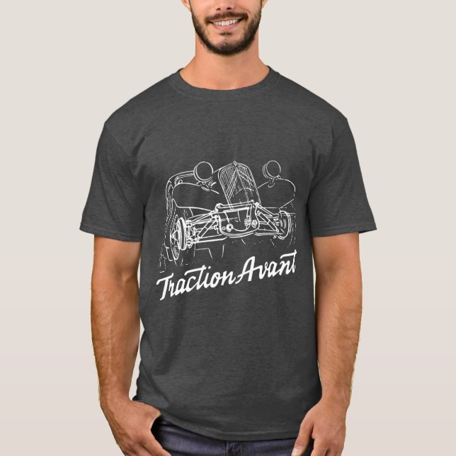 Citron Traction Avant script emblem and subtle ill T-Shirt (Front)