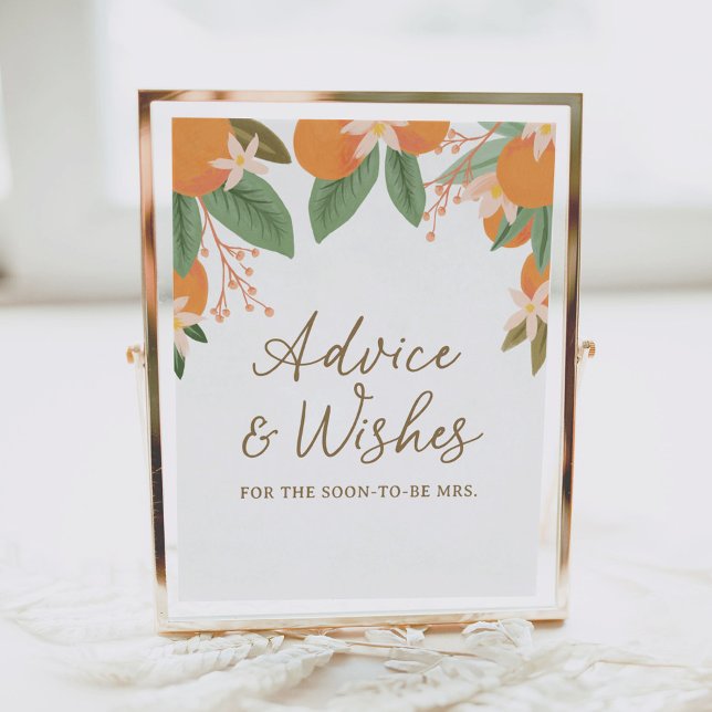 Citrus Advice and Wishes Bridal Shower Sign (Creator Uploaded)