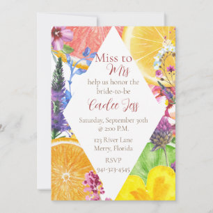 Citrus and Floral Bridal Shower Invitation