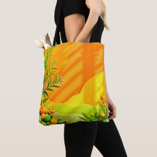 Citrus and Leaves Graphic Tote Bag