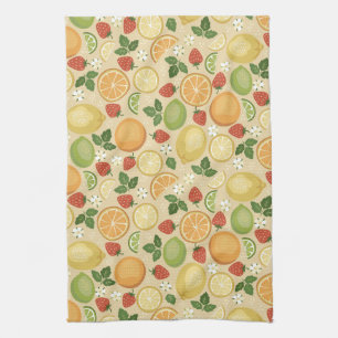 Citrus and Strawberries Tea Towel