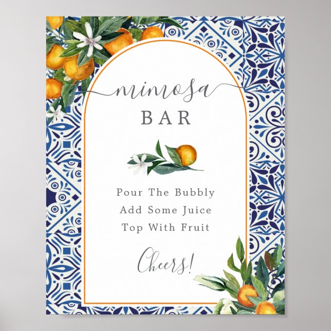 Citrus and tiles Mimosa Bar Sign (Front)