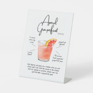 Citrus Aperol Grapefruit Spritz Cocktail Pedestal Sign