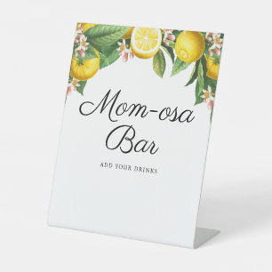 Citrus Baby Shower Mum-osa Bar  Pedestal Sign