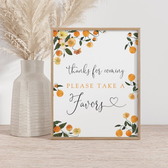 Citrus Baby Shower Thanks For Coming Favor Sign (Creator Uploaded)