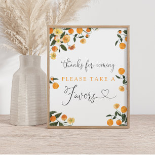 Citrus Baby Shower Thanks For Coming Favour Sign